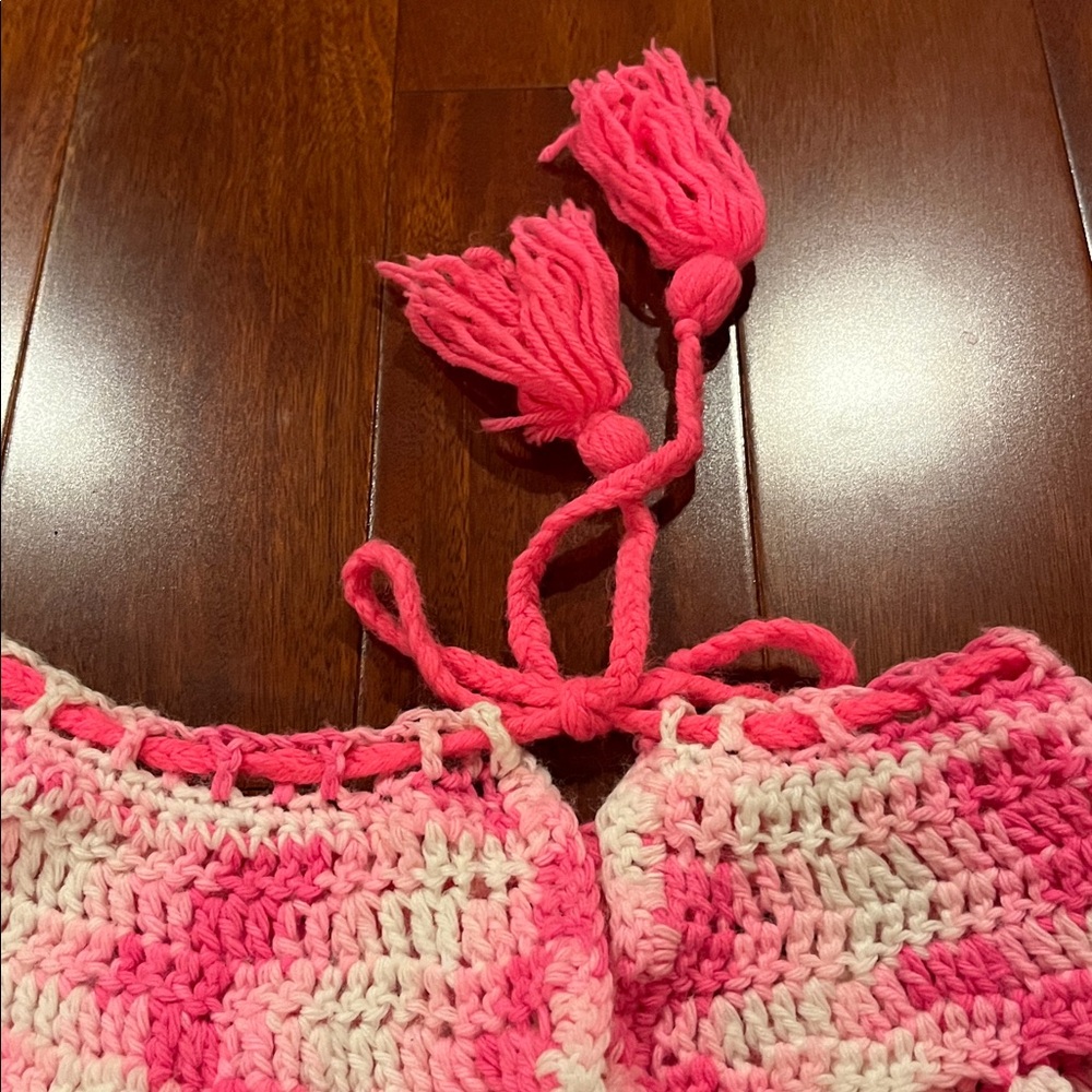 Pink Crochet Midi Skirt vintage 70’s - Picture 5 of 5